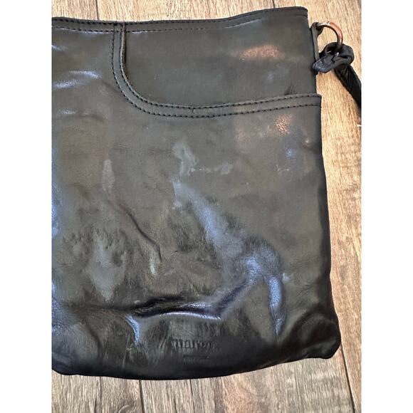 Margot New York Women's Black Genuine Leather Adjustable Straps Shoulder Bag - Picture 3 of 13